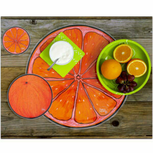 SET Linea Sagomata Double-Face: n.1 Tovaglietta + n.1 Sottobottiglia + n.1 Sottobicchiere