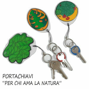 "PER CHI AMA LA NATURA": Portachiavi Double-face Sagomato