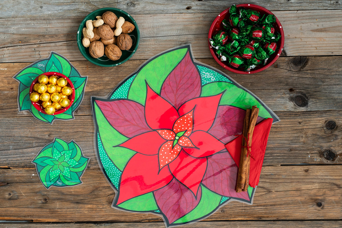 Tovaglietta Sagomata Double-Face "STELLA di NATALE"