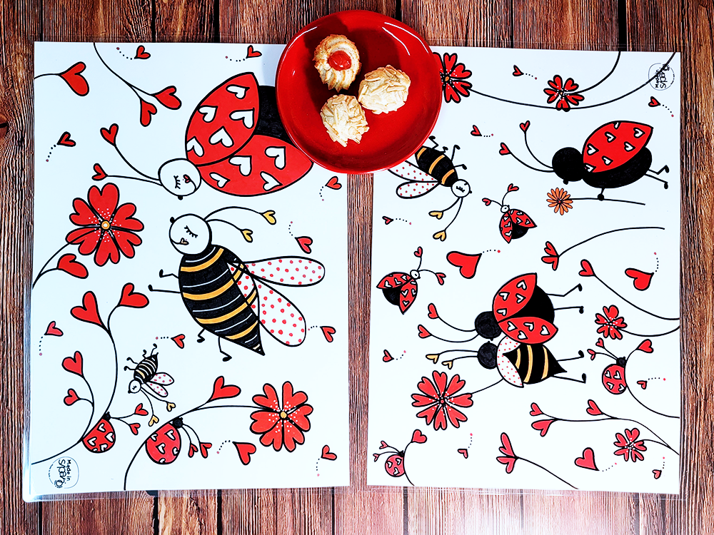 Tovaglietta Double-Face "APE-COCCINELLA"