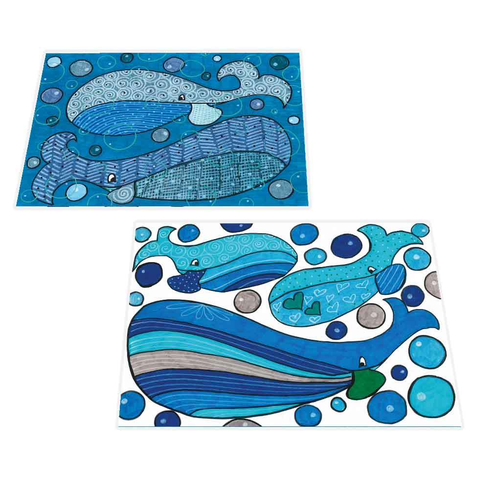 Tovaglietta Double-Face "LE BALENE BIANCO/BLU"