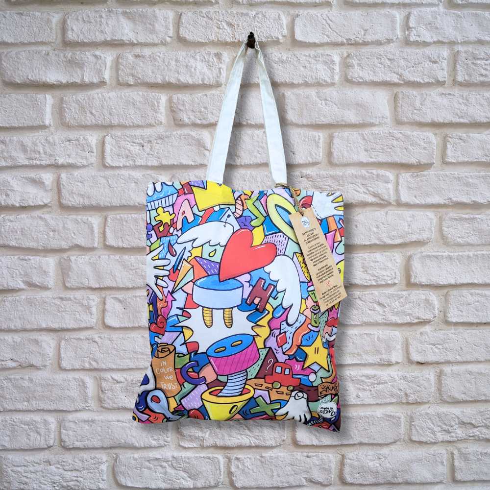 Shopping bag linea SKIM "KAOS CUORE"