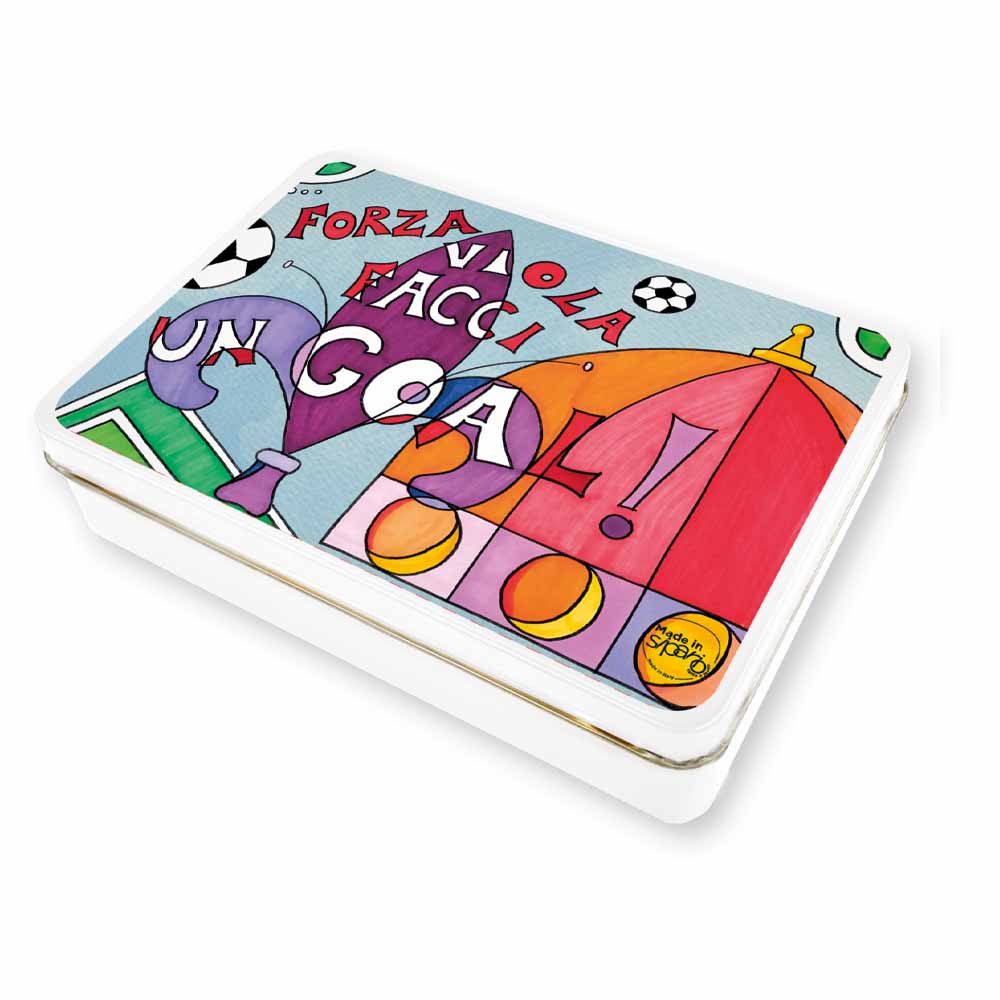 Scatola in Latta "FORZA VIOLA FACCI UN GOAL"