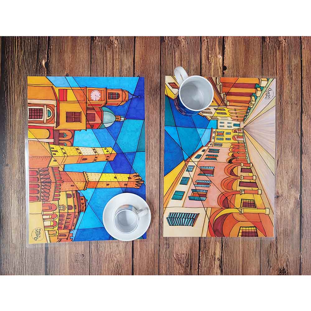 Tovaglietta Double-Face "LA TORRE DEGLI ASINELLI DI BOLOGNA"