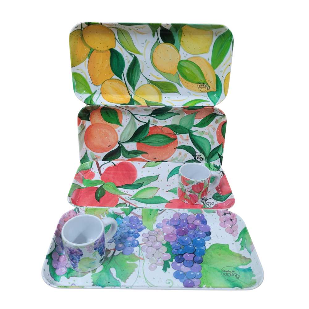 Vassoietto Melamina Rettangolare - Mis. "S" - Linea Frutta Acquerello