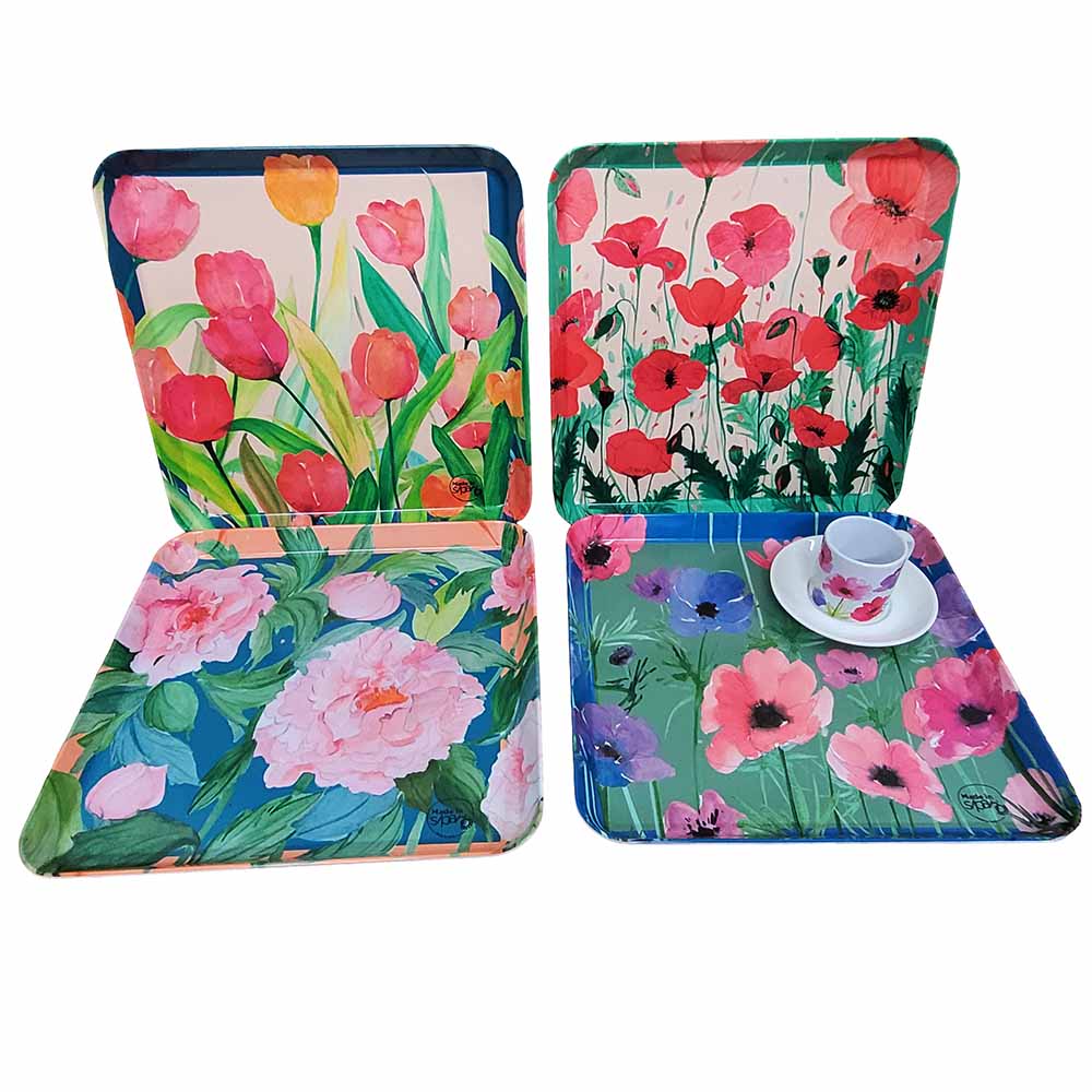 Vassoio Melamina Quadrato - Linea Botanica Incorniciata